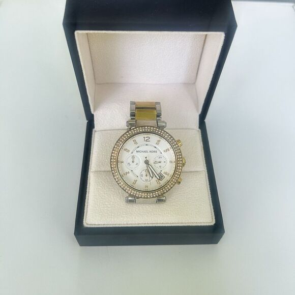 Michael Kors Parker MK5626 Women’s Wrist Watch Two Tone Gold Silver - Picture 1 of 10